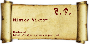 Nistor Viktor névjegykártya